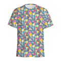 Colorful Ice Cream Pattern Print Men's Athletic T-Shirt