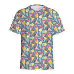 Colorful Ice Cream Pattern Print Men's Sports T-Shirt