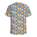 Colorful Ice Cream Pattern Print Men's Sports T-Shirt