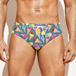 Colorful Ice Cream Pattern Print Men's Swim Briefs