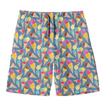Colorful Ice Cream Pattern Print Men's Swim Trunks