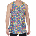Colorful Ice Cream Pattern Print Men's Velvet Tank Top