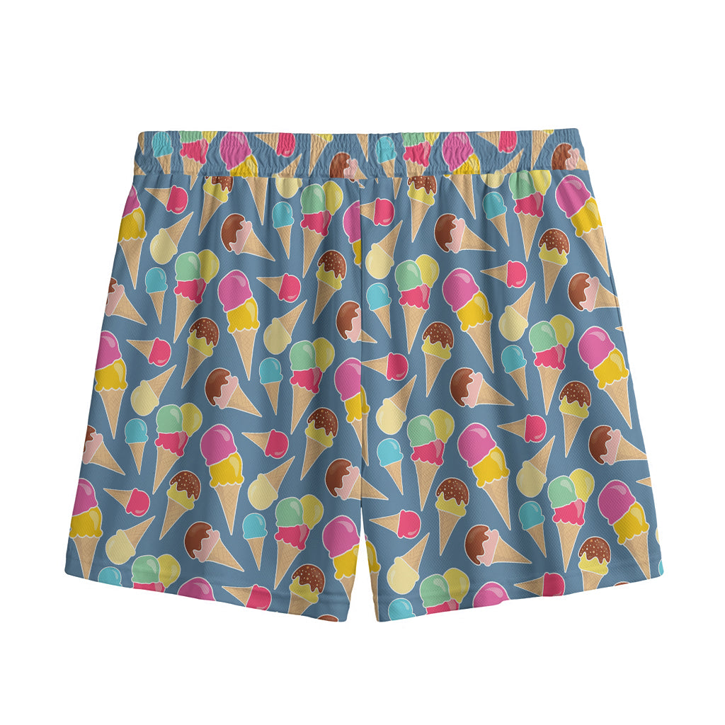Colorful Ice Cream Pattern Print Mesh Shorts