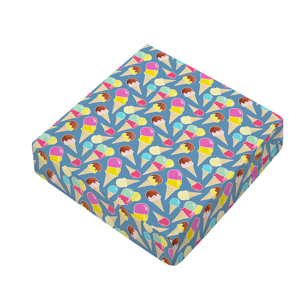 Colorful Ice Cream Pattern Print Outdoor Seat Cushion Cover