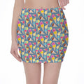 Colorful Ice Cream Pattern Print Pencil Mini Skirt