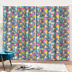 Colorful Ice Cream Pattern Print Pencil Pleat Curtains