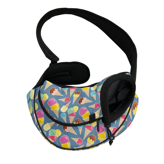 Colorful Ice Cream Pattern Print Pet Sling Carrier