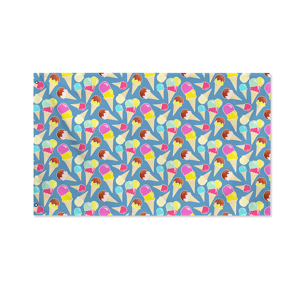 Colorful Ice Cream Pattern Print Polyester Flag