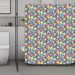 Colorful Ice Cream Pattern Print Polyester Shower Curtain