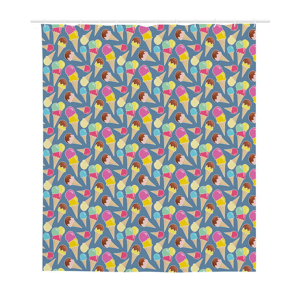 Colorful Ice Cream Pattern Print Polyester Shower Curtain