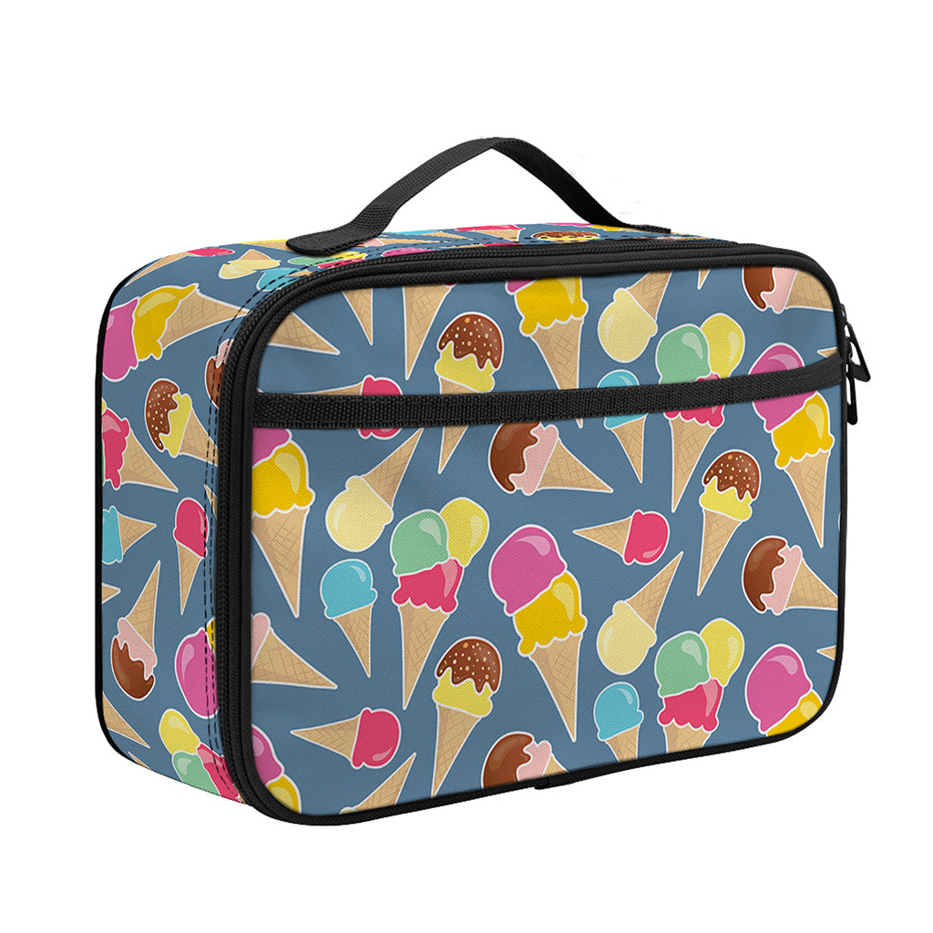 Colorful Ice Cream Pattern Print Portable Lunch Bag