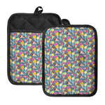 Colorful Ice Cream Pattern Print Pot Holders With Pocket