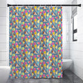 Colorful Ice Cream Pattern Print Premium Shower Curtain