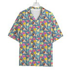 Colorful Ice Cream Pattern Print Rayon Hawaiian Shirt