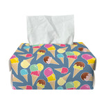 Colorful Ice Cream Pattern Print Rectangle Tissue Box Cover