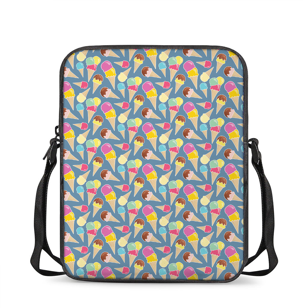 Colorful Ice Cream Pattern Print Rectangular Crossbody Bag