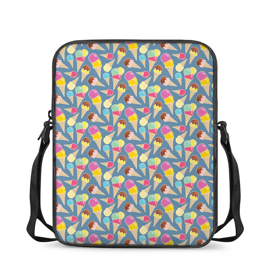 Colorful Ice Cream Pattern Print Rectangular Crossbody Bag