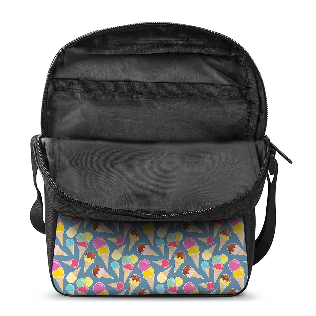 Colorful Ice Cream Pattern Print Rectangular Crossbody Bag