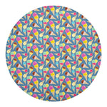 Colorful Ice Cream Pattern Print Round Blanket