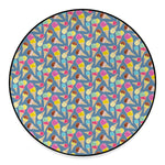 Colorful Ice Cream Pattern Print Round Floor Mat
