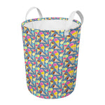 Colorful Ice Cream Pattern Print Round Laundry Basket