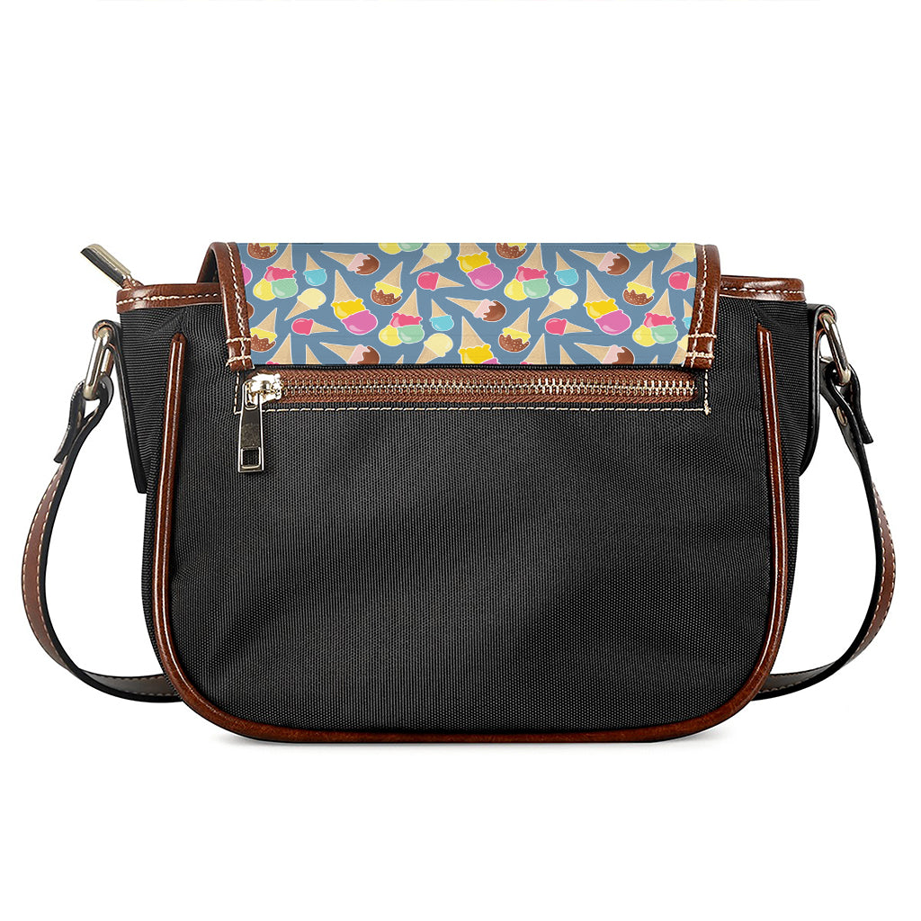 Colorful Ice Cream Pattern Print Saddle Bag