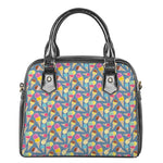 Colorful Ice Cream Pattern Print Shoulder Handbag
