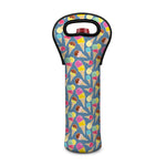 Colorful Ice Cream Pattern Print Single Neoprene Wine Tote