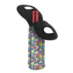 Colorful Ice Cream Pattern Print Single Neoprene Wine Tote