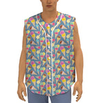 Colorful Ice Cream Pattern Print Sleeveless Baseball Jersey