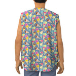 Colorful Ice Cream Pattern Print Sleeveless Baseball Jersey