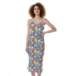 Colorful Ice Cream Pattern Print Slim Fit Midi Cami Dress