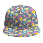 Colorful Ice Cream Pattern Print Snapback Cap