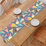 Colorful Ice Cream Pattern Print Table Runner
