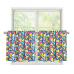 Colorful Ice Cream Pattern Print Tier Curtains