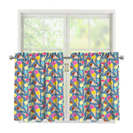 Colorful Ice Cream Pattern Print Tier Curtains