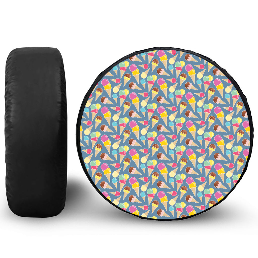 Colorful Ice Cream Pattern Print Tire Cover