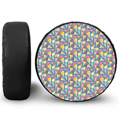 Colorful Ice Cream Pattern Print Tire Cover