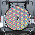 Colorful Ice Cream Pattern Print Tire Cover With Camera Hole
