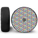 Colorful Ice Cream Pattern Print Tire Cover With Camera Hole