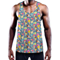 Colorful Ice Cream Pattern Print Men's Workout Tank Top