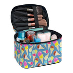 Colorful Ice Cream Pattern Print Travel Makeup Bag