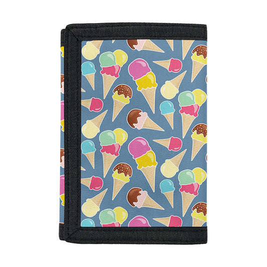 Colorful Ice Cream Pattern Print Trifold Wallet
