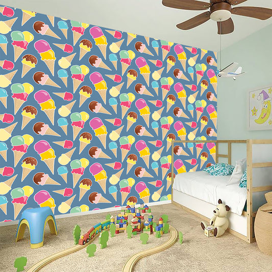 Colorful Ice Cream Pattern Print Wall Sticker