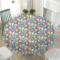 Colorful Ice Cream Pattern Print Waterproof Round Tablecloth