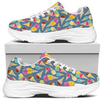 Colorful Ice Cream Pattern Print White Chunky Shoes
