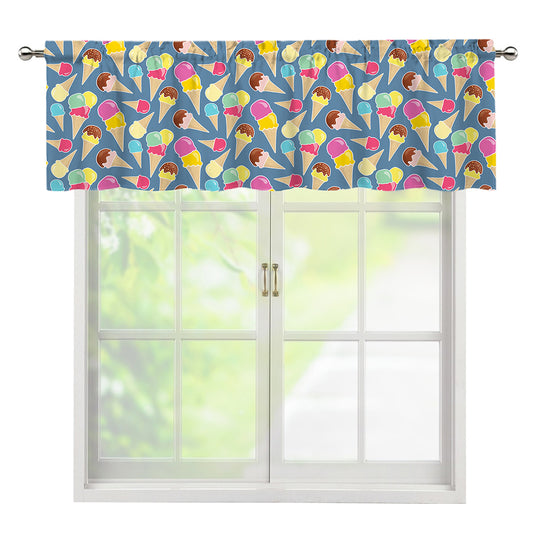 Colorful Ice Cream Pattern Print Window Valance