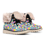 Colorful Ice Cream Pattern Print Winter Boots