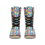 Colorful Ice Cream Pattern Print Winter Boots