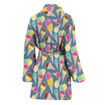 Colorful Ice Cream Pattern Print Women's Bathrobe